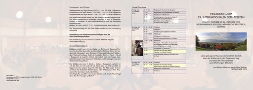 Einladung zum 29. Internationalen Seth-Treffen 2010
