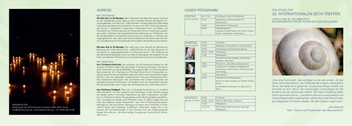 Einladung zum 33. Internationalen Seth-Treffen 2014