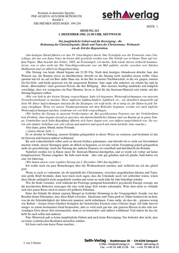 Die Frühen Sitzungen Band 5 - Auszug